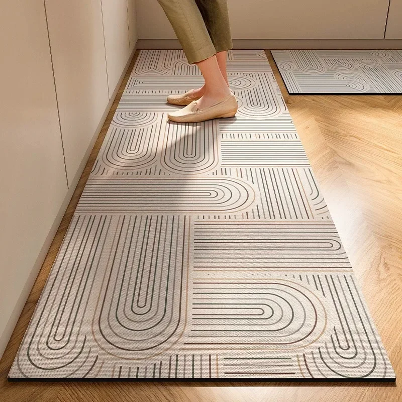 Japanese Style Soft Kitchen Diatomite Mud Floor Mat, Super Anti Slip, Super Absorbent, Easy to Handle Carpet