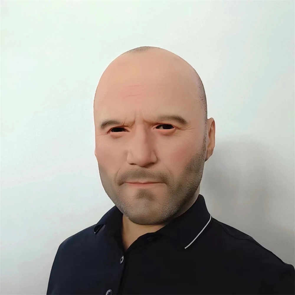Jason Statham / Vin Diesel Mask Latex Realistic Bald Man Masks Halloween Carnival Mask Movie Cosplay Costume Full Head