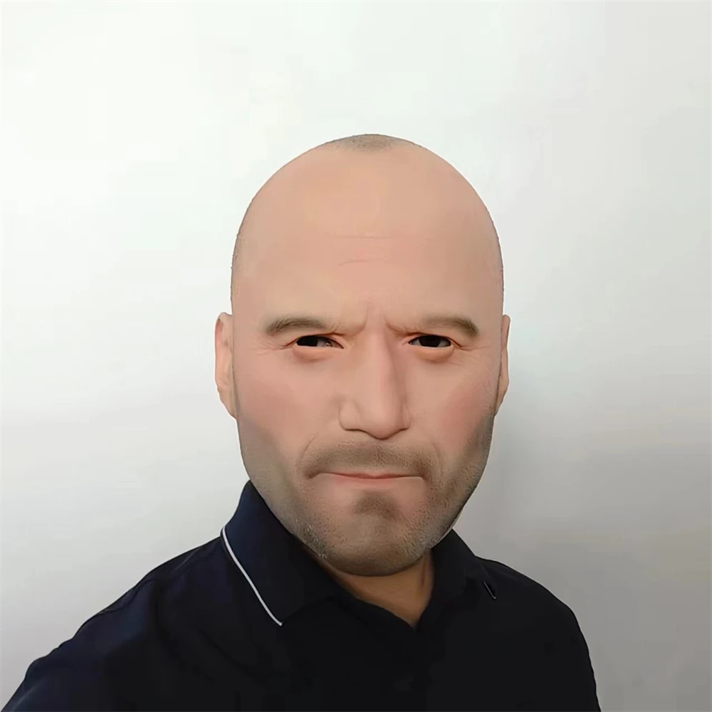 Jason Statham / Vin Diesel Mask Latex Realistic Bald Man Masks Halloween Carnival Mask Movie Cosplay Costume Full Head