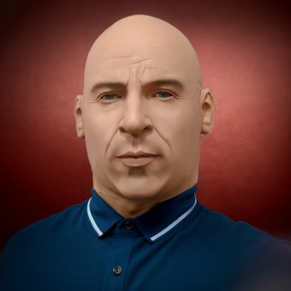 Jason Statham / Vin Diesel Mask Latex Realistic Bald Man Masks Halloween Carnival Mask Movie Cosplay Costume Full Head