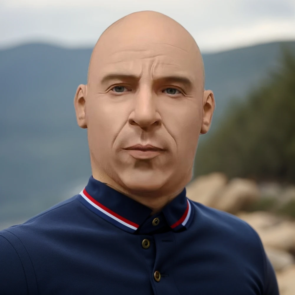 Jason Statham / Vin Diesel Mask Latex Realistic Bald Man Masks Halloween Carnival Mask Movie Cosplay Costume Full Head
