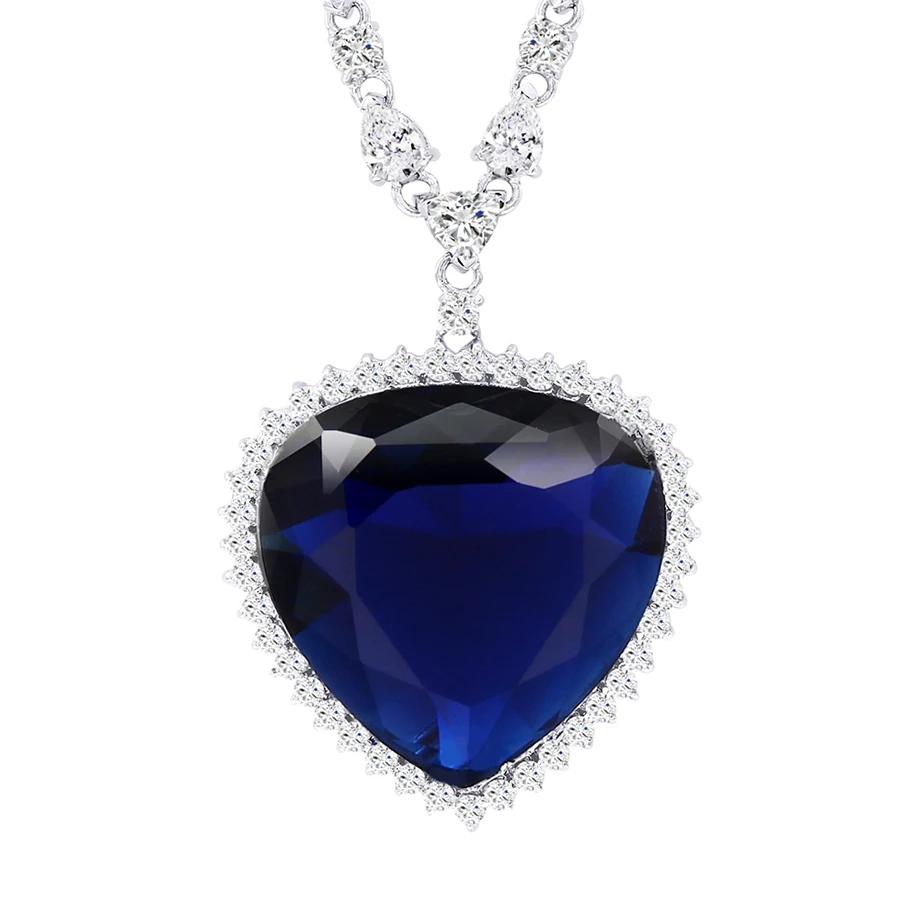 Jewelry Charm Heart Shape Pendant Necklace with Synthetic Cubic Zirconia for Women Luxury Beautiful Party Gift Jewelry Charm Heart Shape Pendant Necklace with Synthetic Cubic Zirconia for Women Luxury Beautiful Party Gift