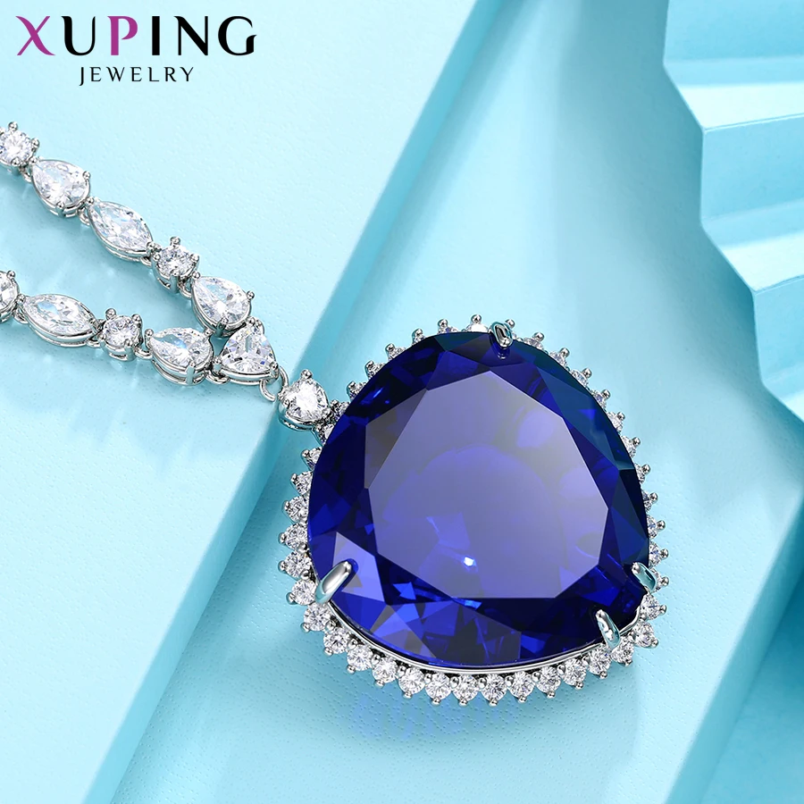Jewelry Charm Heart Shape Pendant Necklace with Synthetic Cubic Zirconia for Women Luxury Beautiful Party Gift Jewelry Charm Heart Shape Pendant Necklace with Synthetic Cubic Zirconia for Women Luxury Beautiful Party Gift