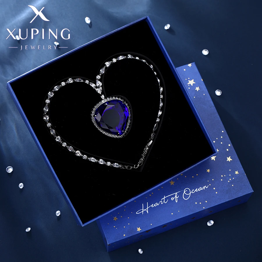 Jewelry Charm Heart Shape Pendant Necklace with Synthetic Cubic Zirconia for Women Luxury Beautiful Party Gift Jewelry Charm Heart Shape Pendant Necklace with Synthetic Cubic Zirconia for Women Luxury Beautiful Party Gift