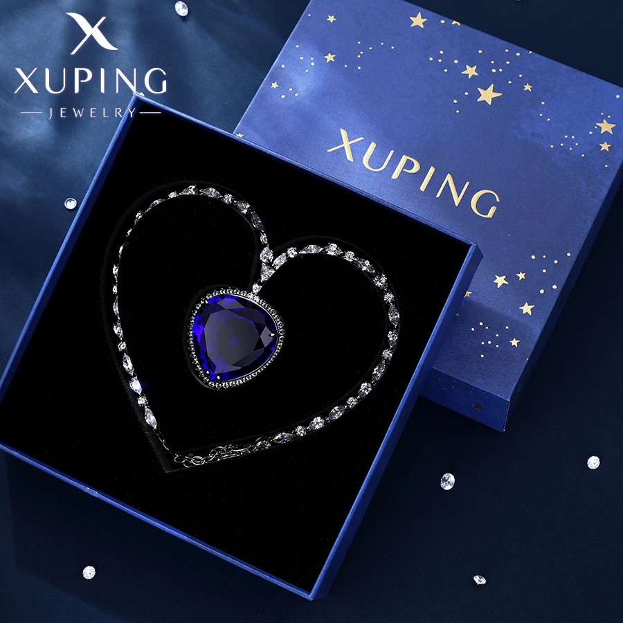 Jewelry Charm Heart Shape Pendant Necklace with Synthetic Cubic Zirconia for Women Luxury Beautiful Party Gift Jewelry Charm Heart Shape Pendant Necklace with Synthetic Cubic Zirconia for Women Luxury Beautiful Party Gift