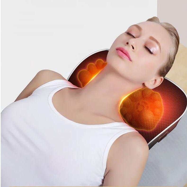 Jinkairui Electric Shiatsu Head Neck Cervical Ttraction Body Massager Car Back Pillow with Heating Vibrating Massage