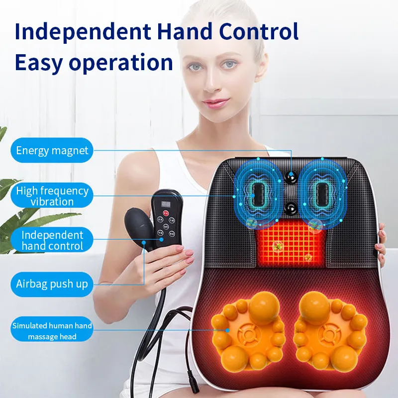 Jinkairui Electric Shiatsu Head Neck Cervical Ttraction Body Massager Car Back Pillow with Heating Vibrating Massage