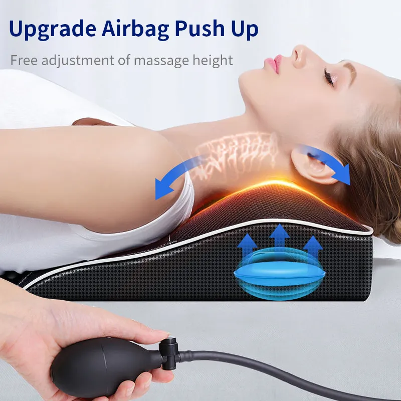 Jinkairui Electric Shiatsu Head Neck Cervical Ttraction Body Massager Car Back Pillow with Heating Vibrating Massage
