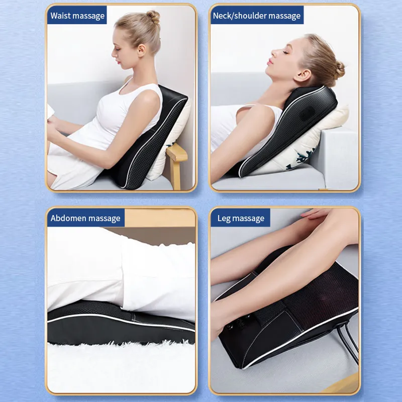 Jinkairui Electric Shiatsu Head Neck Cervical Ttraction Body Massager Car Back Pillow with Heating Vibrating Massage