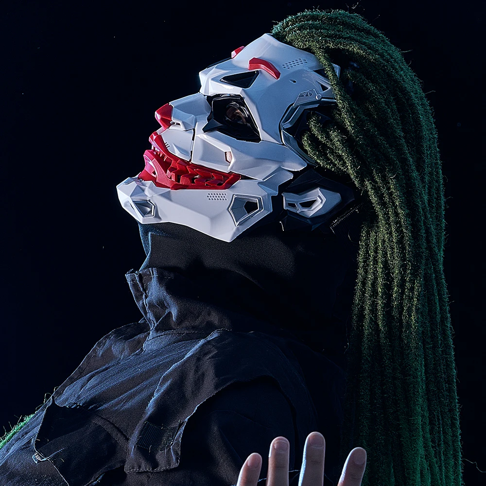Joker Masks Cyberpunk Masks Clown Braids 2d Cosplay Resin Custom Products Halloween Anime Role-Playing Props And Gifts