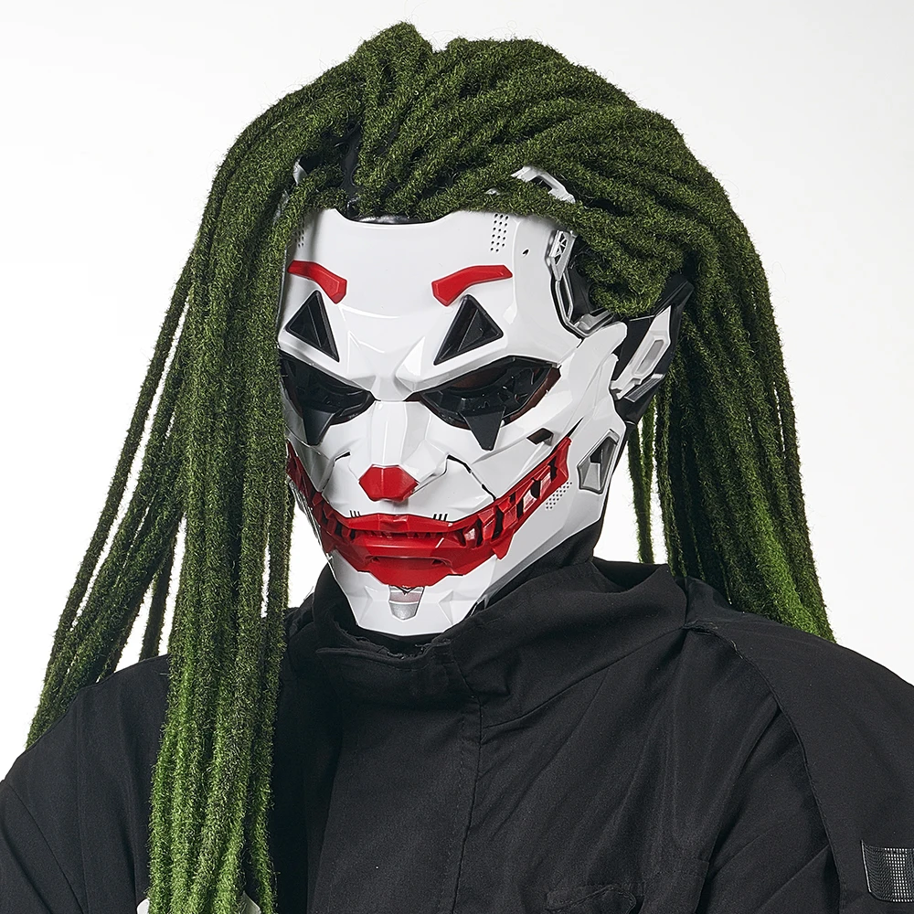 Joker Masks Cyberpunk Masks Clown Braids 2d Cosplay Resin Custom Products Halloween Anime Role-Playing Props And Gifts