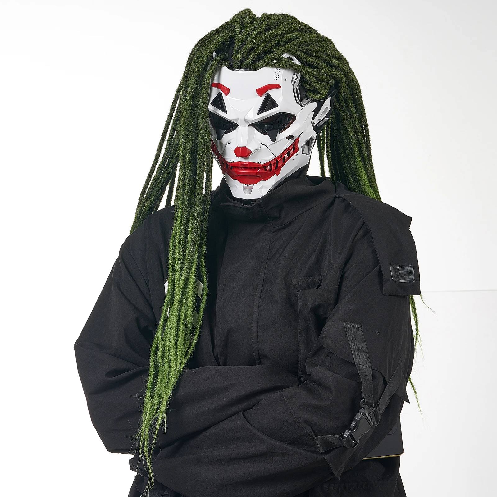 Joker Masks Cyberpunk Masks Clown Braids 2d Cosplay Resin Custom Products Halloween Anime Role-Playing Props And Gifts