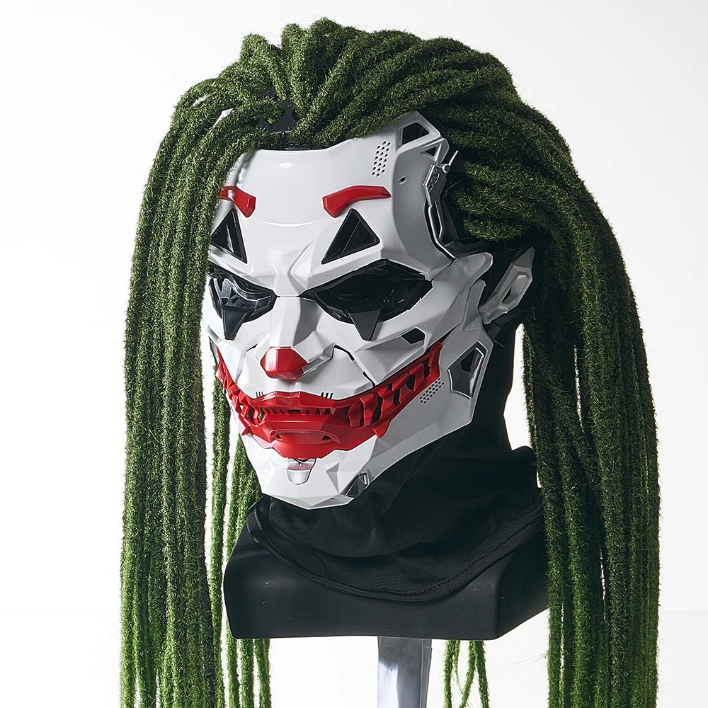 Joker Masks Cyberpunk Masks Clown Braids 2d Cosplay Resin Custom Products Halloween Anime Role-Playing Props And Gifts