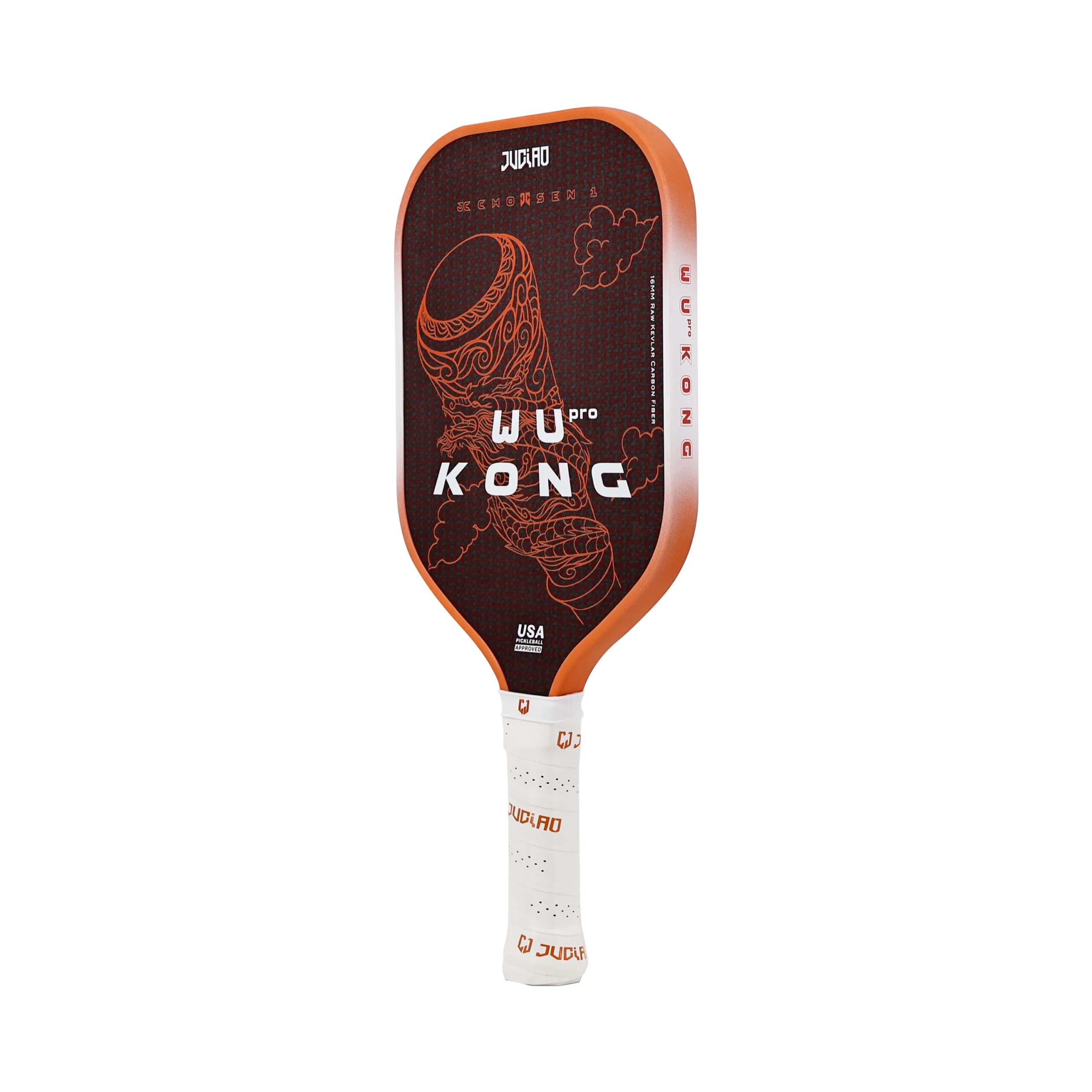 Juciao USAPA Approved Kevlar Carbon Fiber Pickleball Paddle Thermoformed Unibody Spin Textured Surface With Foam Edge