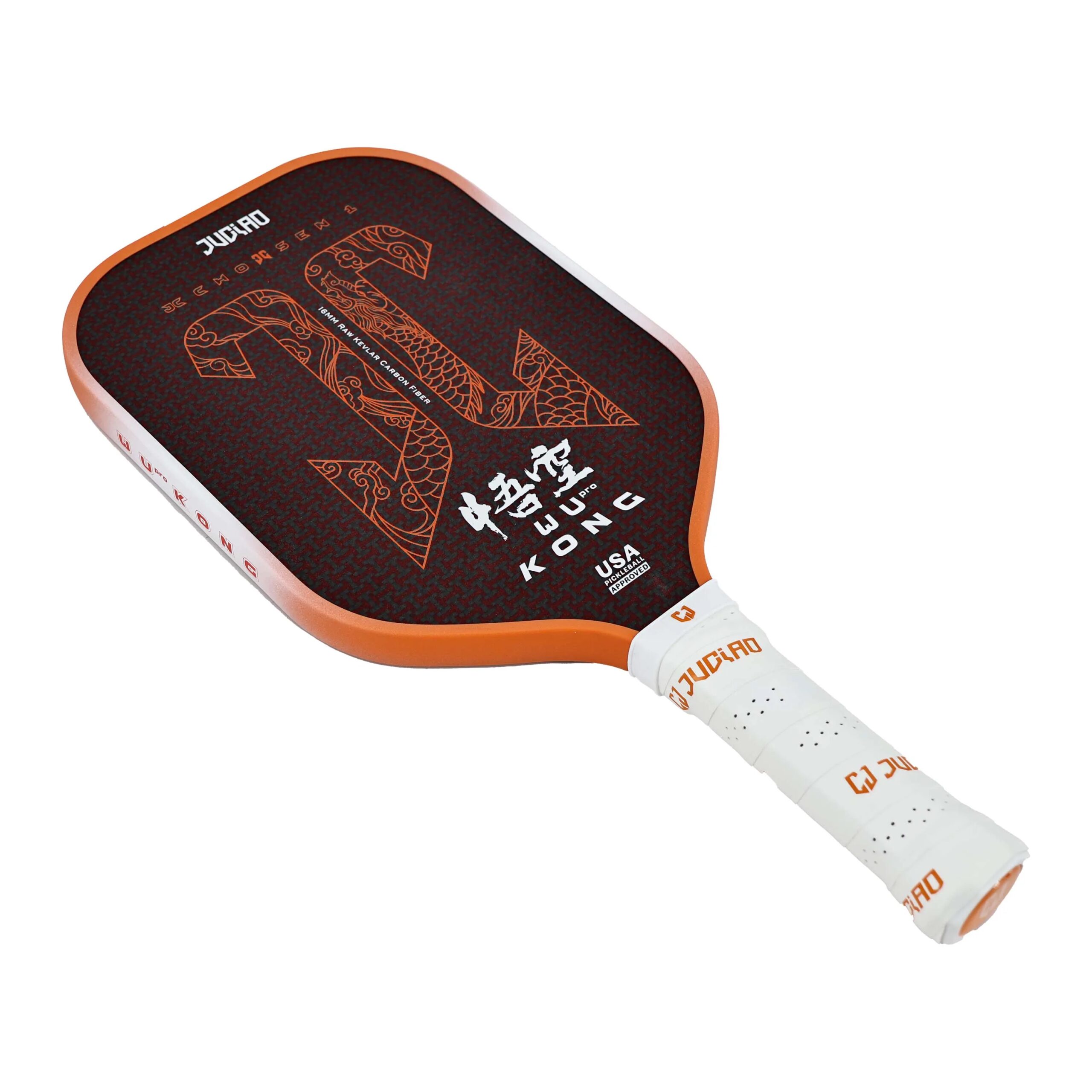 Juciao USAPA Approved Kevlar Carbon Fiber Pickleball Paddle Thermoformed Unibody Spin Textured Surface With Foam Edge