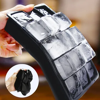 Jumbo Ice Cube Tray 15 Grids Big Ice Food Mold Giant Large Food Grade Silicone Ice Cube Square Tray Mold DIY Ice Maker