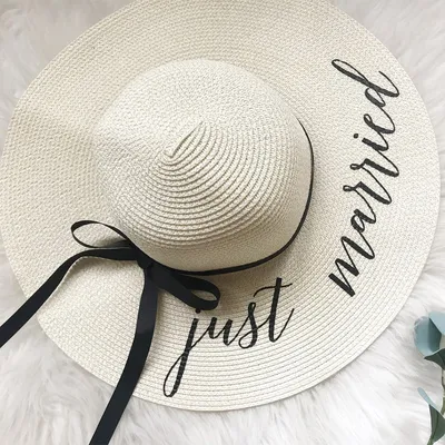 Just Married Bride Beach Hat Just Married Bride Beach Hat
