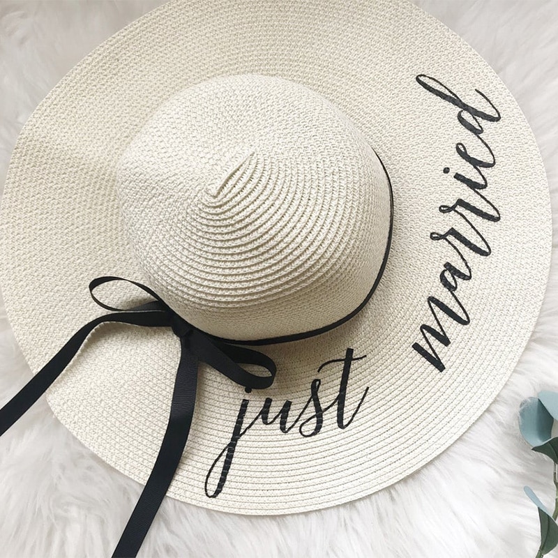 Just Married Bride Beach Hat