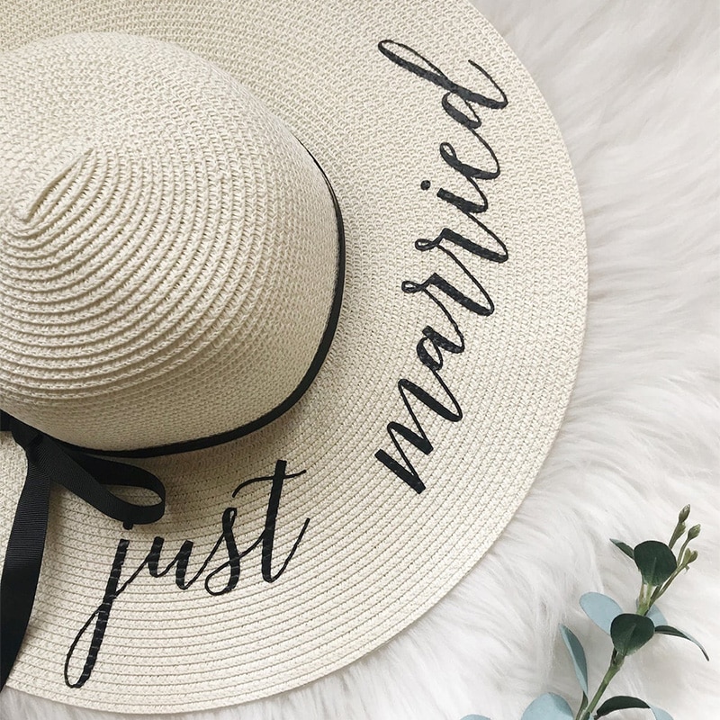 Just Married Bride Beach Hat Just Married Bride Beach Hat
