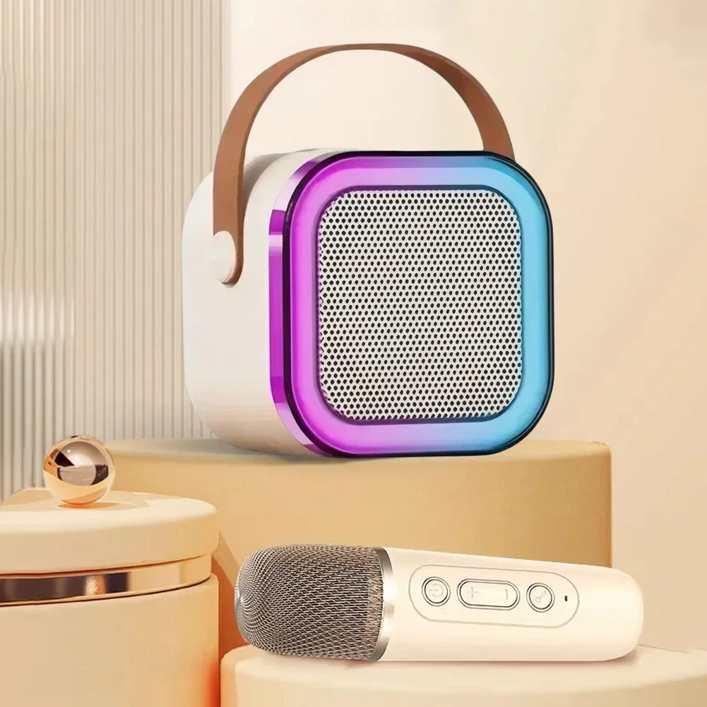 Karaoke Machine Portable Bluetooth PA Speaker System with 2 Wireless Microphones Home Family Singing Children's Gifts