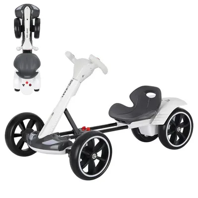 Karting Electric Four Wheeled Cart, Foldable and Seatable, Portable and Lightweight