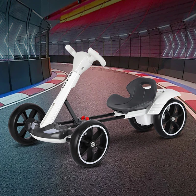 Karting Electric Four Wheeled Cart, Foldable and Seatable, Portable and Lightweight