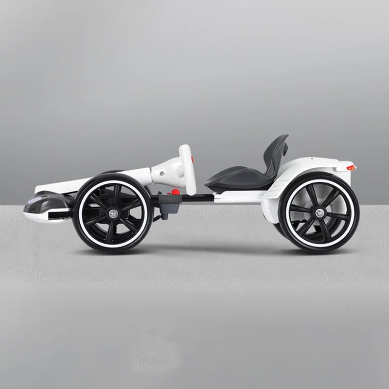 Karting Electric Four Wheeled Cart, Foldable and Seatable, Portable and Lightweight