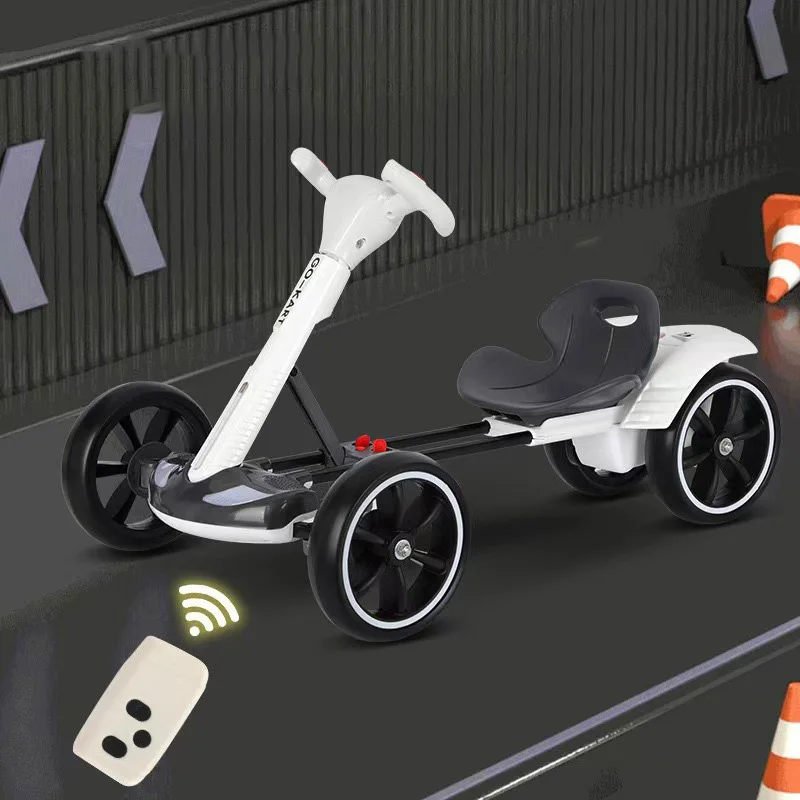 Karting Electric Four Wheeled Cart, Foldable and Seatable, Portable and Lightweight