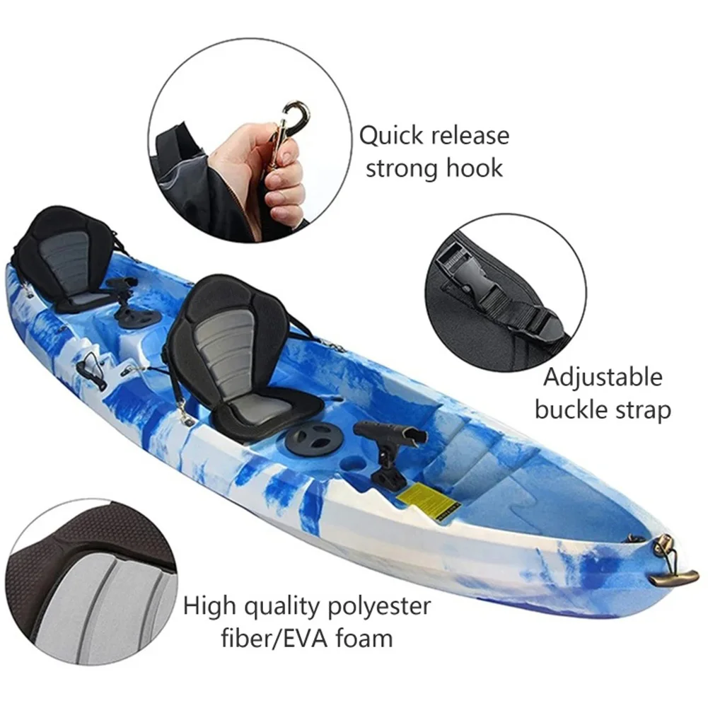 Kayak Paddle Board Seat Adjustable Stand Up Backrest Seat with Storage Bag Non-Slip Backrest Seat for Rowboats Fishing