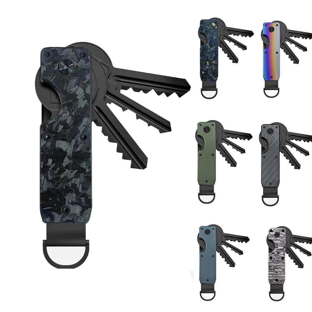 Key Organizer Compact Holder Metal Key Chain Minimalist key case holder for keychain Secures 1-5 Keys