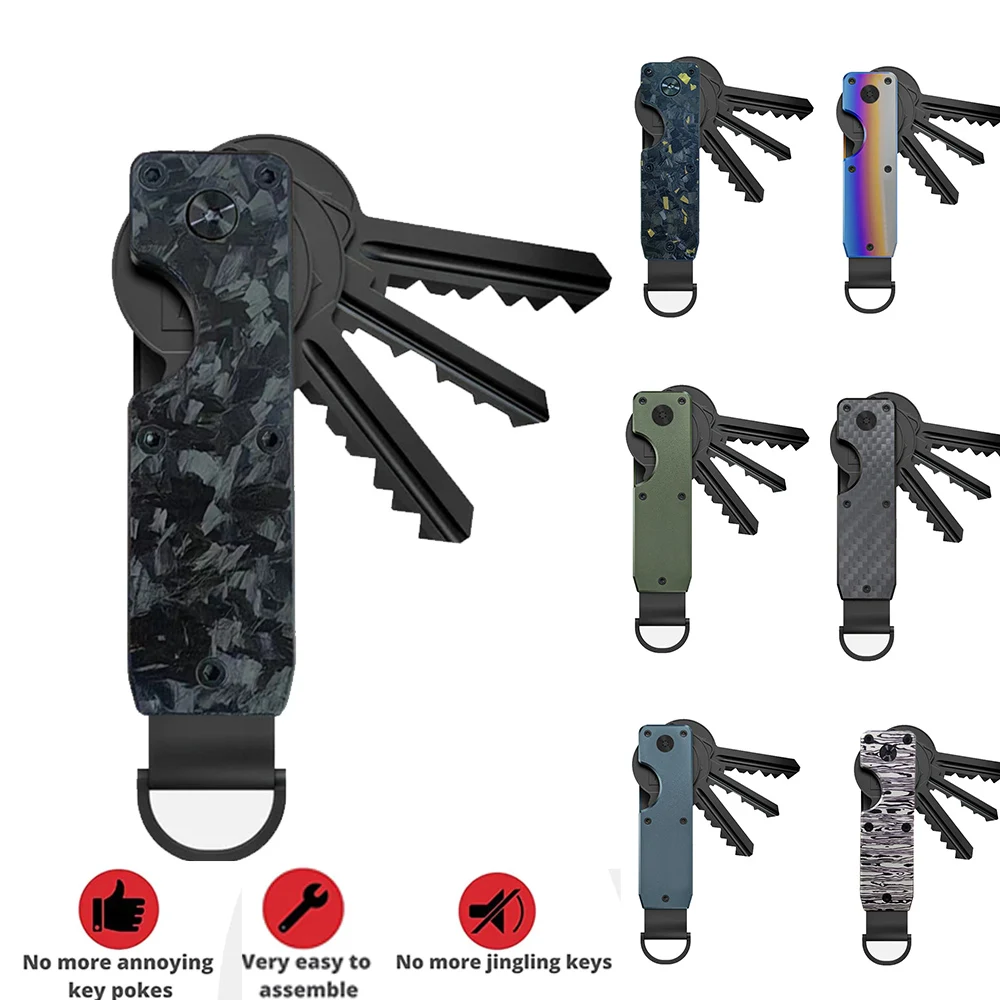 Key Organizer Compact Holder Metal Key Chain Minimalist key case holder for keychain Secures 1-5 Keys Key Organizer Compact Holder Metal Key Chain Minimalist key case holder for keychain Secures 1-5 Keys
