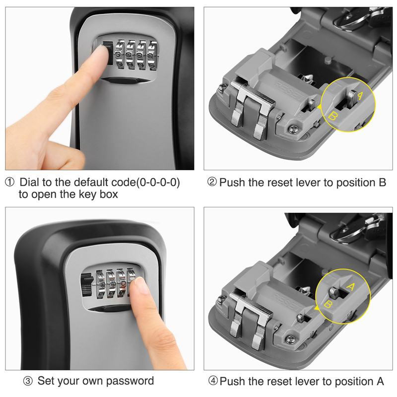 Key Safe Lock Box 4 Digit Lock Key Safe Lock Box 4 Digit Lock