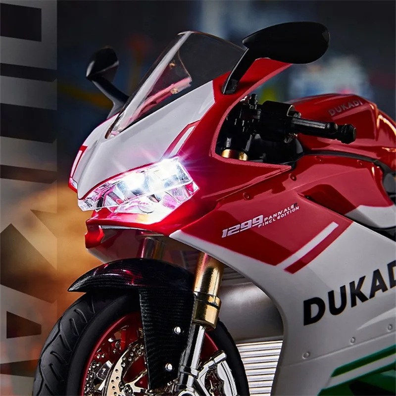 Key Start 1:9 1199 Panigale Alloy Sports Motorcycle Model Diecast Track Racing Motorcycle Model With Spray Sound Light