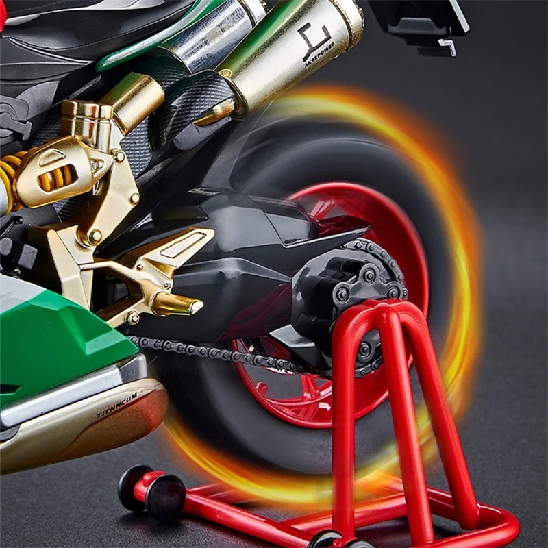 Key Start 1:9 1199 Panigale Alloy Sports Motorcycle Model Diecast Track Racing Motorcycle Model With Spray Sound Light