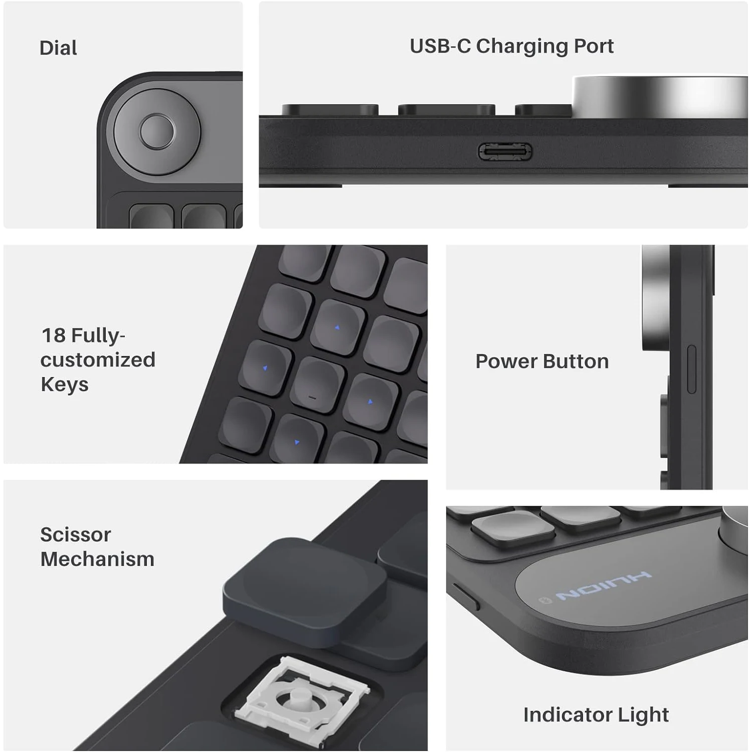 Keydial Mini Wireless Keyboard Bluetooth Connectivity Keyboard with Dial, for Drawing Tablet PC MacBook Surface Pro Keydial Mini Wireless Keyboard Bluetooth Connectivity Keyboard with Dial, for Drawing Tablet PC MacBook Surface Pro