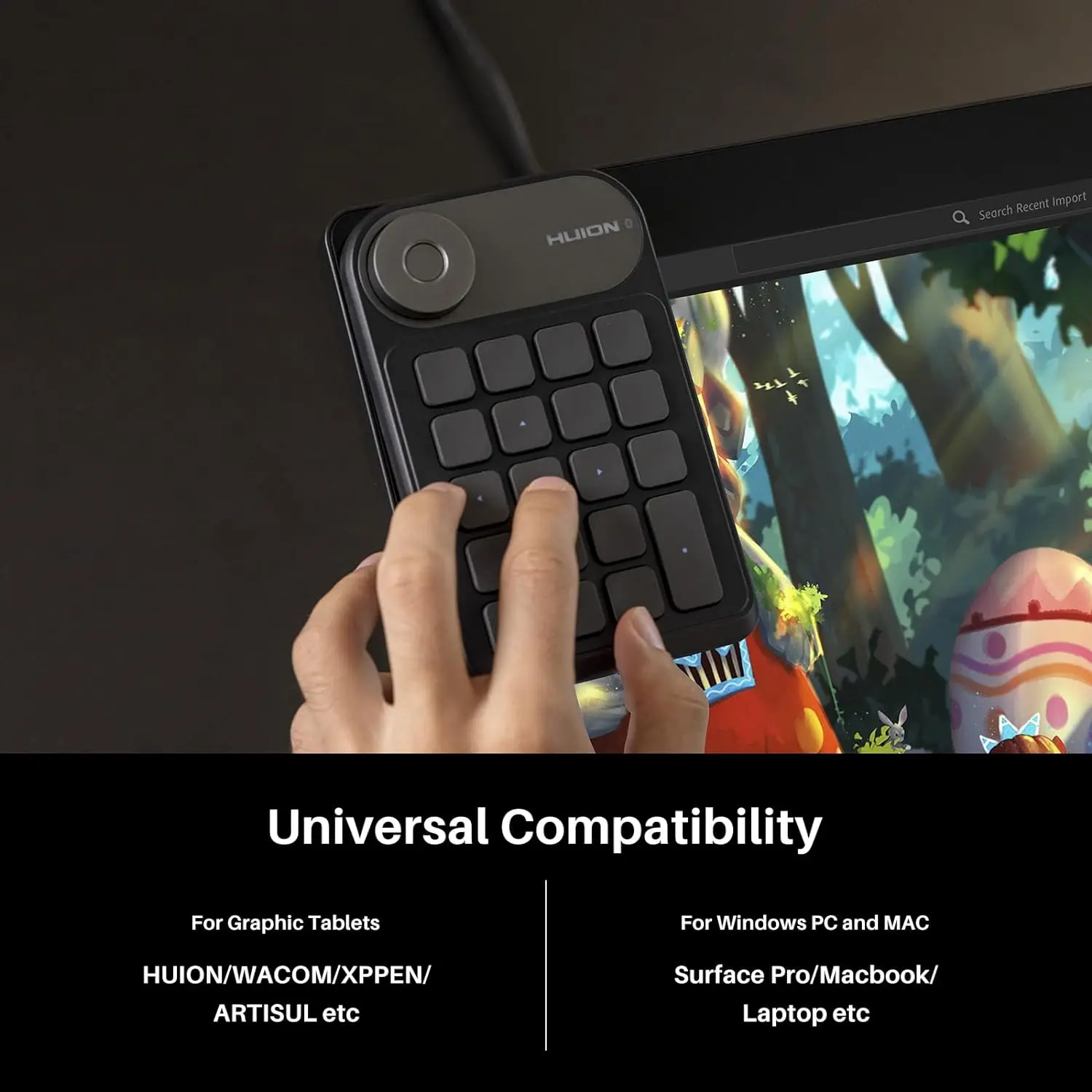 Keydial Mini Wireless Keyboard Bluetooth Connectivity Keyboard with Dial, for Drawing Tablet PC MacBook Surface Pro Keydial Mini Wireless Keyboard Bluetooth Connectivity Keyboard with Dial, for Drawing Tablet PC MacBook Surface Pro