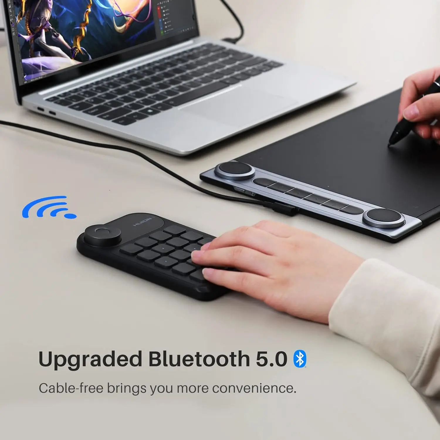 Keydial Mini Wireless Keyboard Bluetooth Connectivity Keyboard with Dial, for Drawing Tablet PC MacBook Surface Pro Keydial Mini Wireless Keyboard Bluetooth Connectivity Keyboard with Dial, for Drawing Tablet PC MacBook Surface Pro