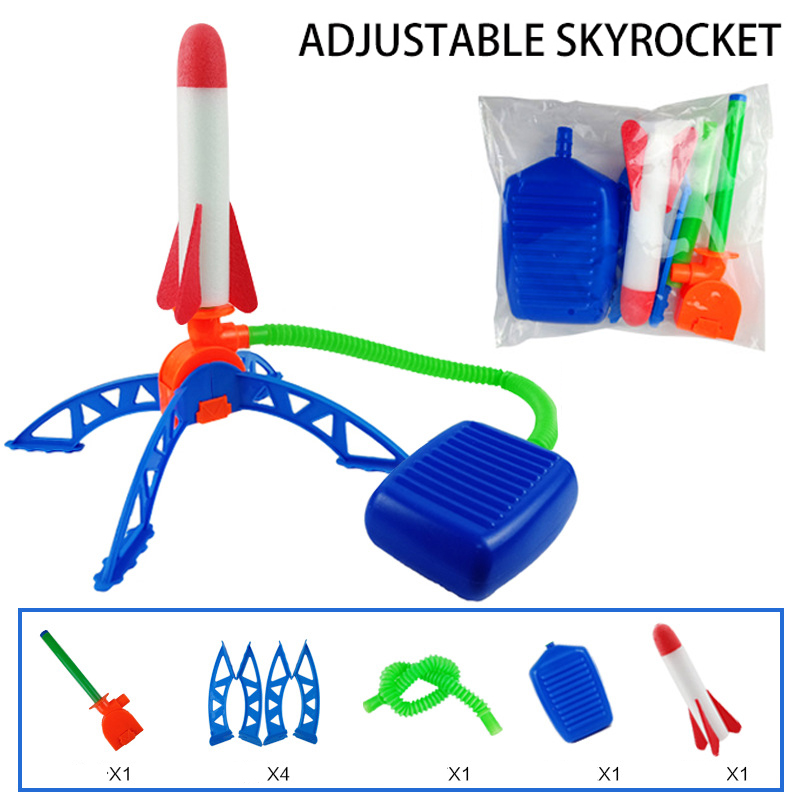 Kid Air Rocket Foot Pump Launcher Outdoor Air Pressed Stomp Soaring Rocket Toys Child Play Set Jump Sport Games Toys