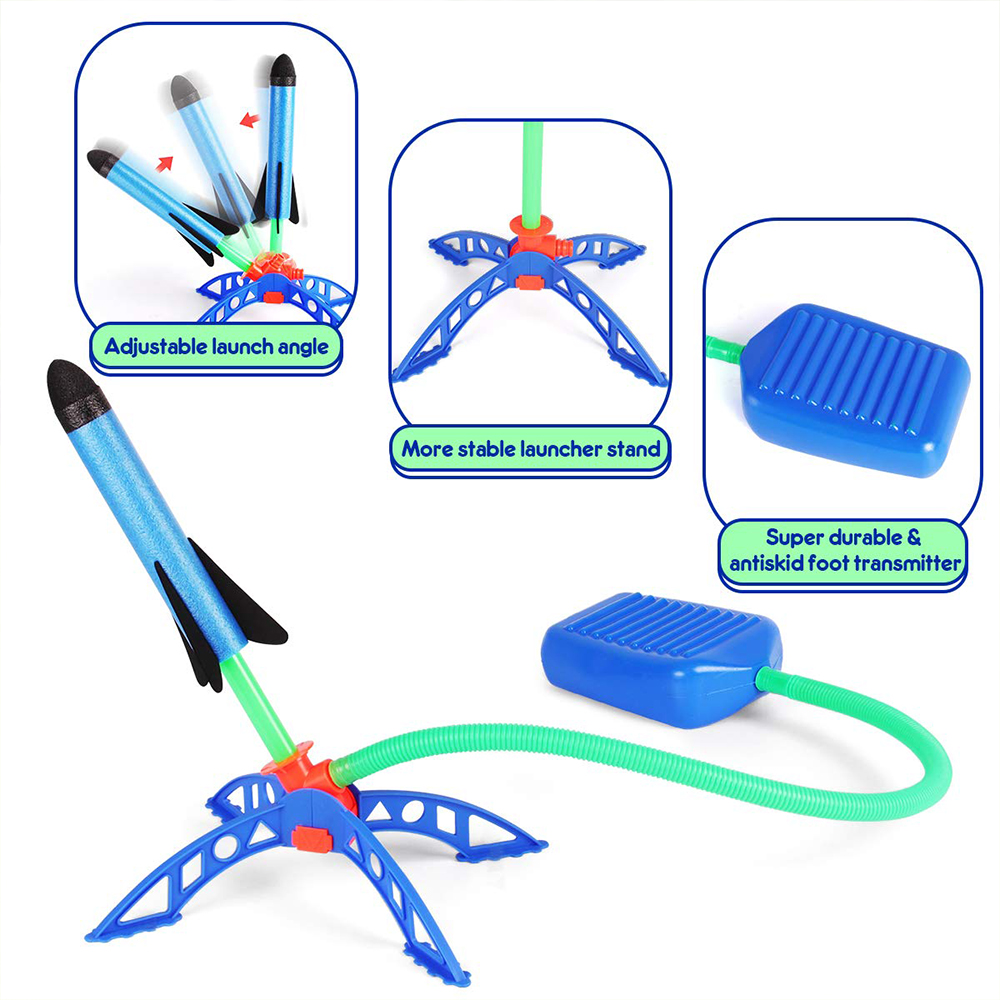 Kid Air Rocket Foot Pump Launcher Outdoor Air Pressed Stomp Soaring Rocket Toys Child Play Set Jump Sport Games Toys