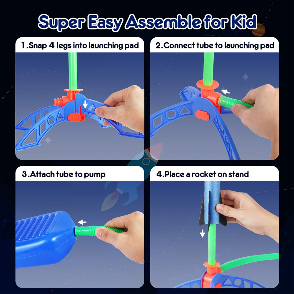 Kid Air Rocket Foot Pump Launcher Outdoor Air Pressed Stomp Soaring Rocket Toys Child Play Set Jump Sport Games Toys