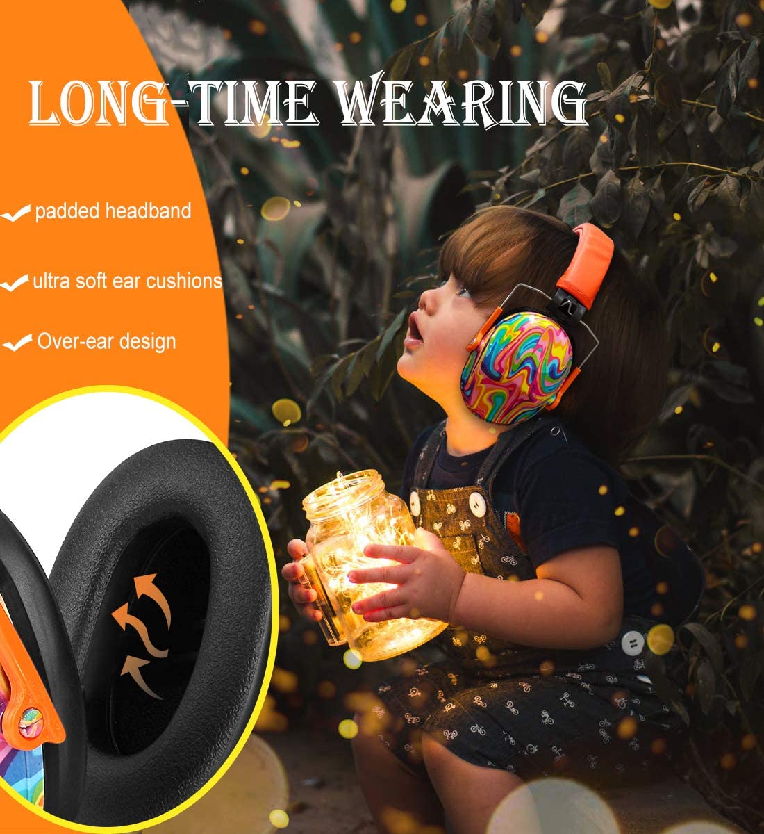Kid Ear Protection Baby Noise Earmuffs Noise Reduction Ear Defenders earmuff for children Adjustable nrr 25db Safety