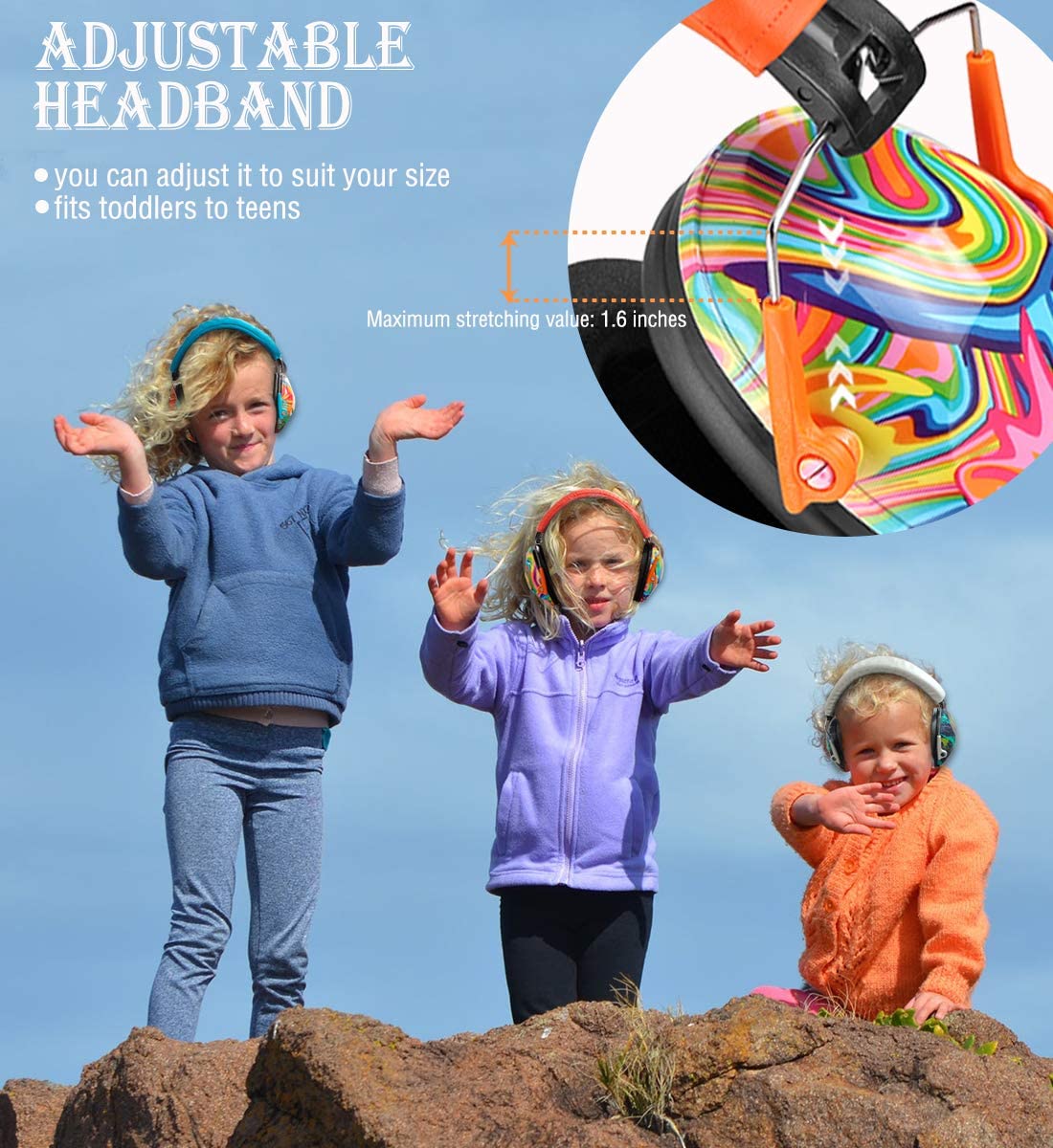 Kid Ear Protection Baby Noise Earmuffs Noise Reduction Ear Defenders earmuff for children Adjustable nrr 25db Safety