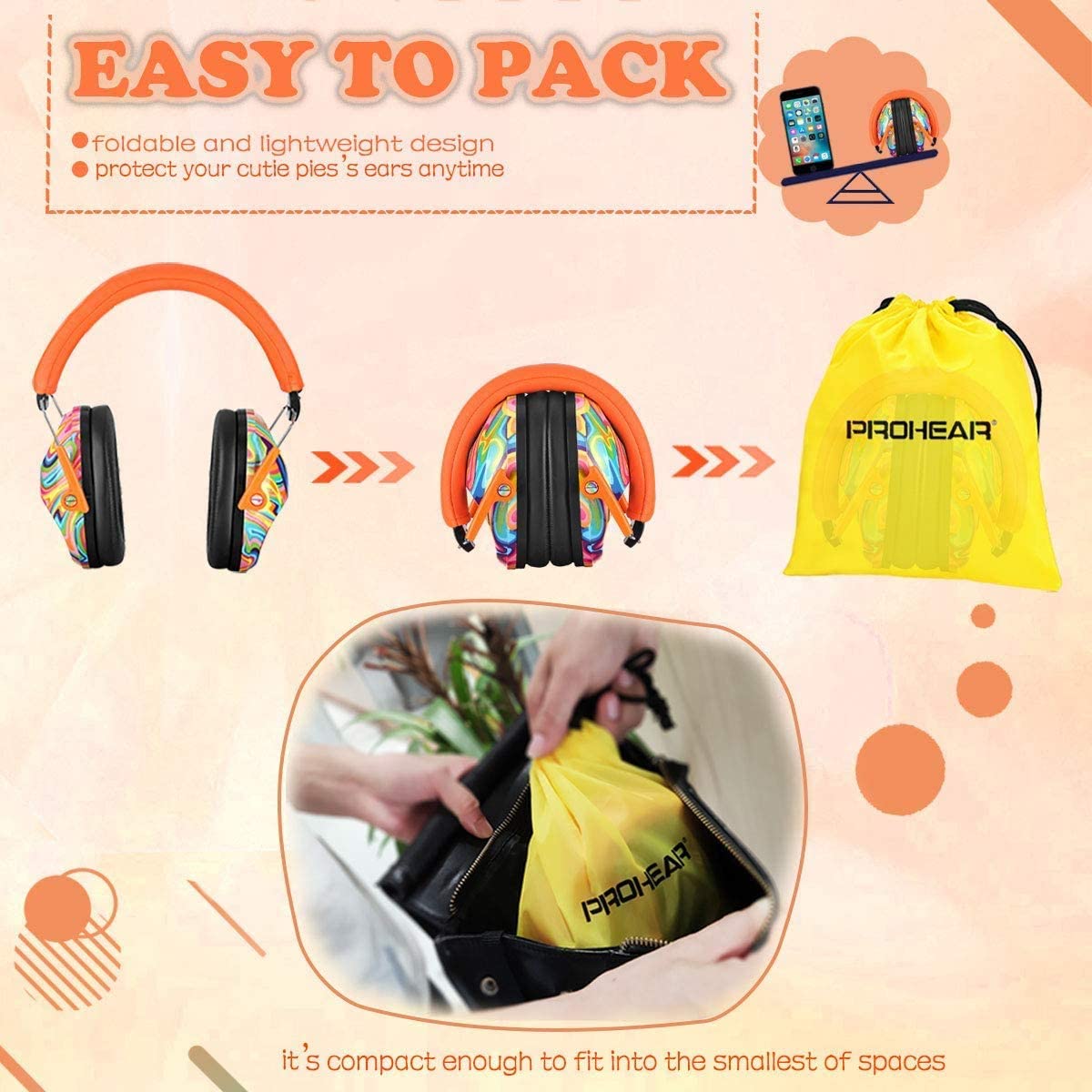 Kid Ear Protection Baby Noise Earmuffs Noise Reduction Ear Defenders earmuff for children Adjustable nrr 25db Safety