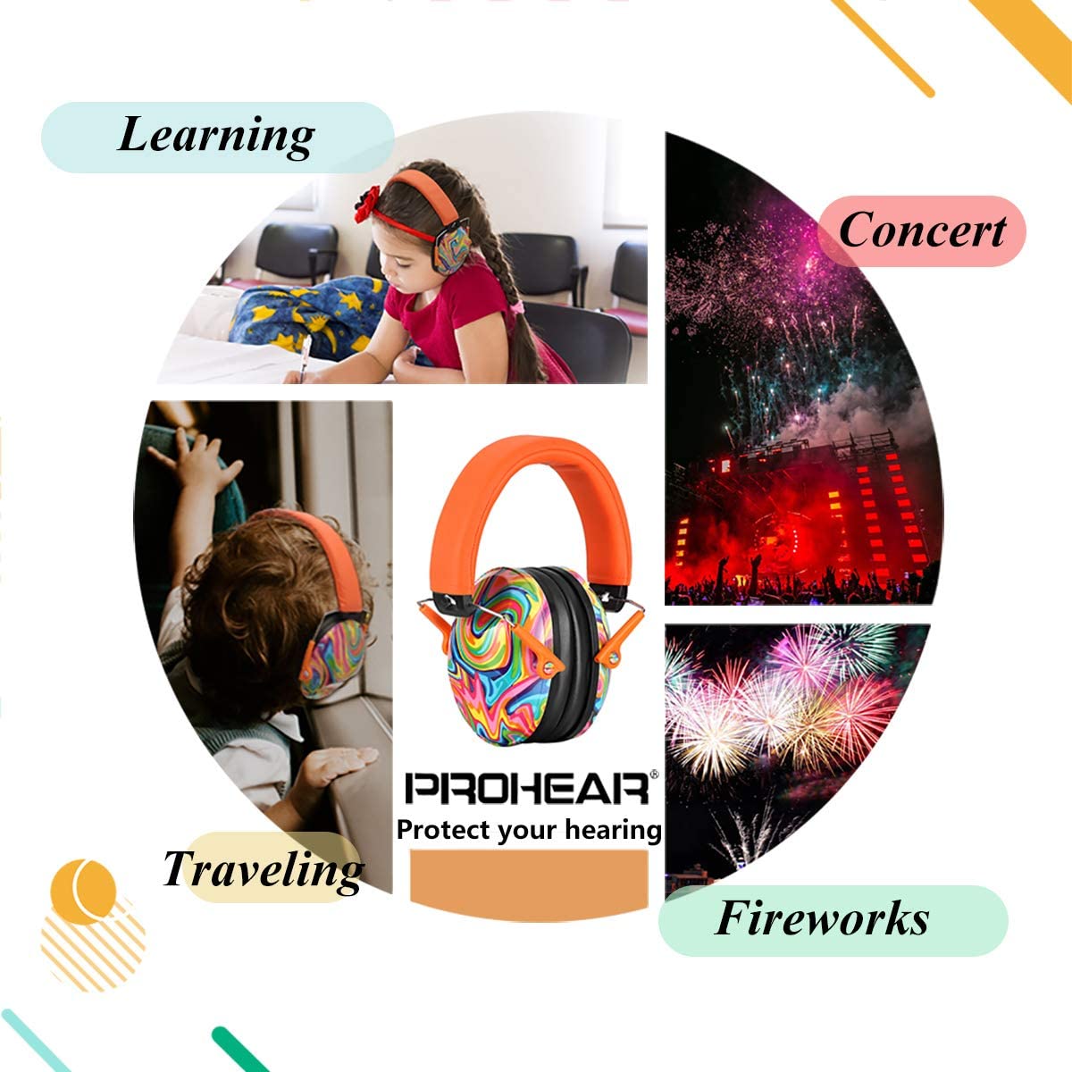 Kid Ear Protection Baby Noise Earmuffs Noise Reduction Ear Defenders earmuff for children Adjustable nrr 25db Safety