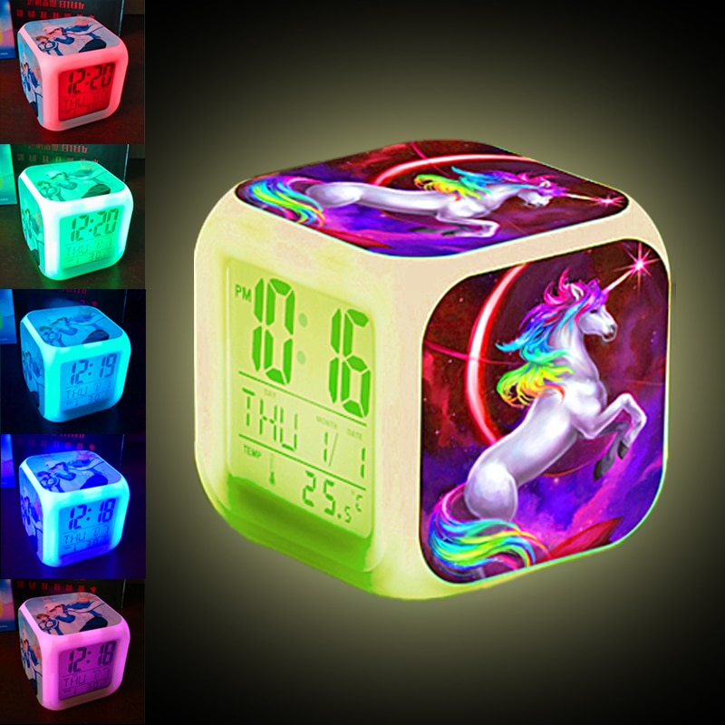 Kids Alarm Clock LED Unicorn Design