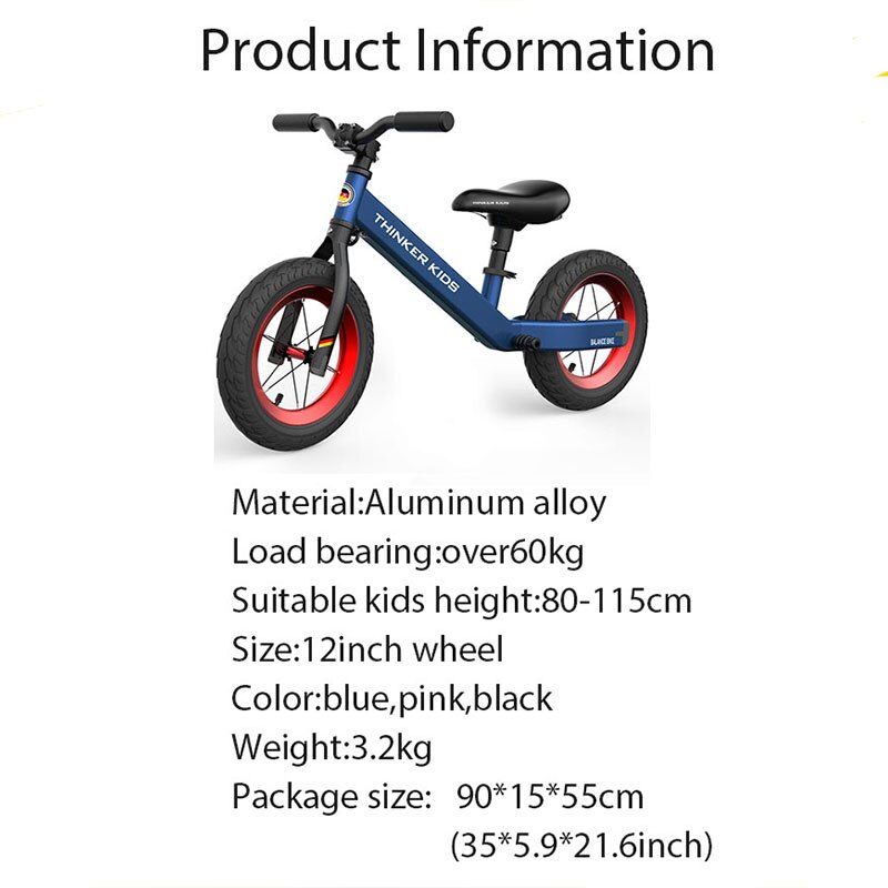 Kids Balance Bike Lightweight Training Bicycle