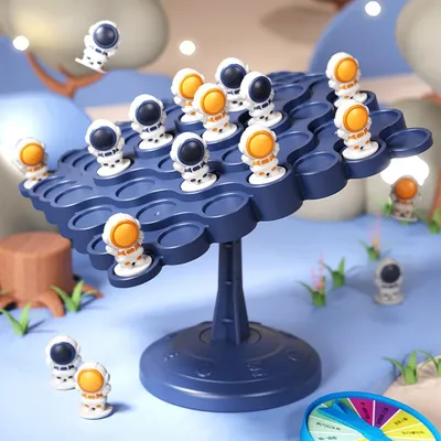 Kids Balance Tree Board Game Astronauts Frog Balance Board Tabletop Party Funny Parent-Child Interactive Game Building