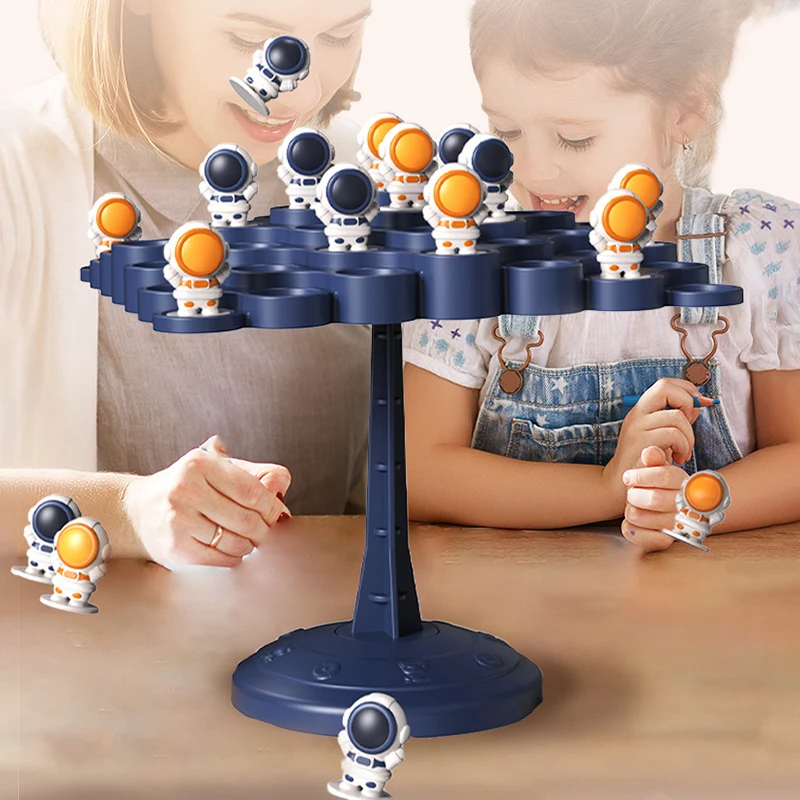 Kids Balance Tree Board Game Astronauts Frog Balance Board Tabletop Party Funny Parent-Child Interactive Game Building