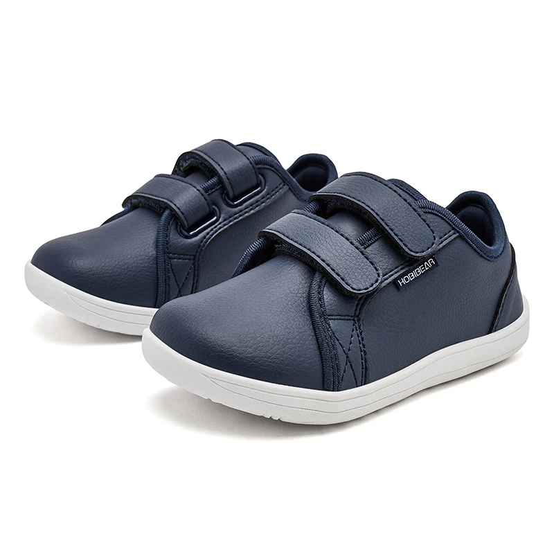 Kids Barefoot Shoes Little/Big/Kid Wide Toe Minimalist Sneakers Lightweight Hook Loop Artificial Leather Shoes
