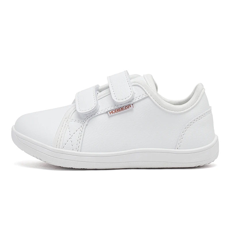 Kids Barefoot Shoes Little/Big/Kid Wide Toe Minimalist Sneakers Lightweight Hook Loop Artificial Leather Shoes
